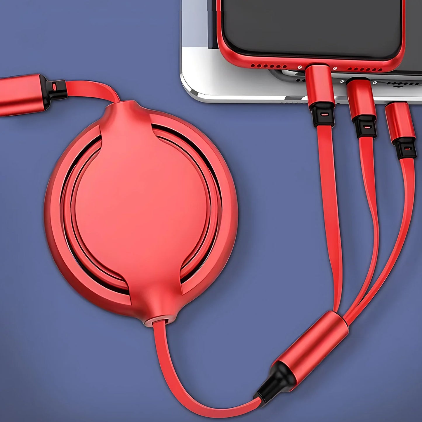3-in-1 Retractable USB Fast Charging Cable Multi-Port Charger Cord - Harotix