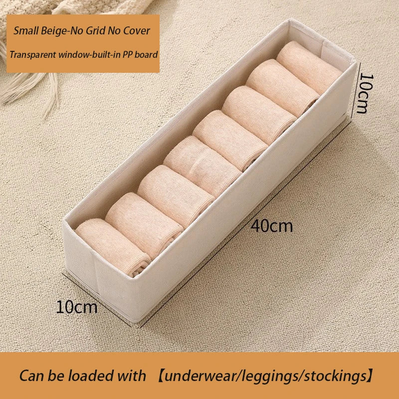 Fabric Foldable Pants Storage Box – Clothes Organizer for Wardrobes & Drawers - Harotix