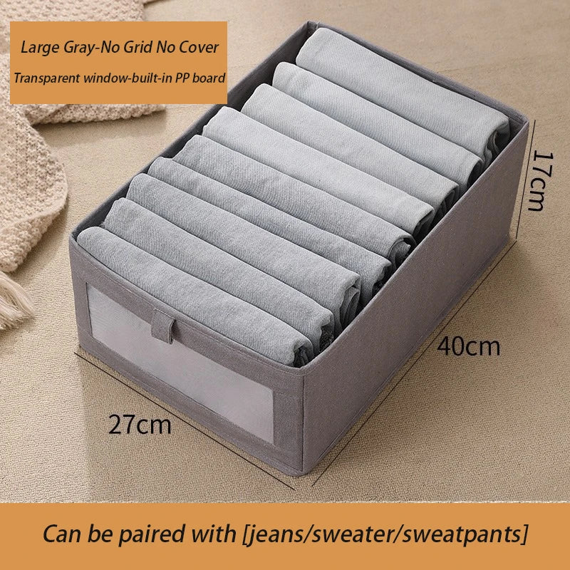 Fabric Foldable Pants Storage Box – Clothes Organizer for Wardrobes & Drawers - Harotix