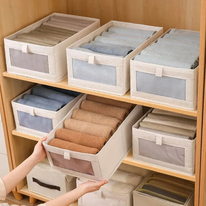Fabric Foldable Pants Storage Box – Clothes Organizer for Wardrobes & Drawers - Harotix
