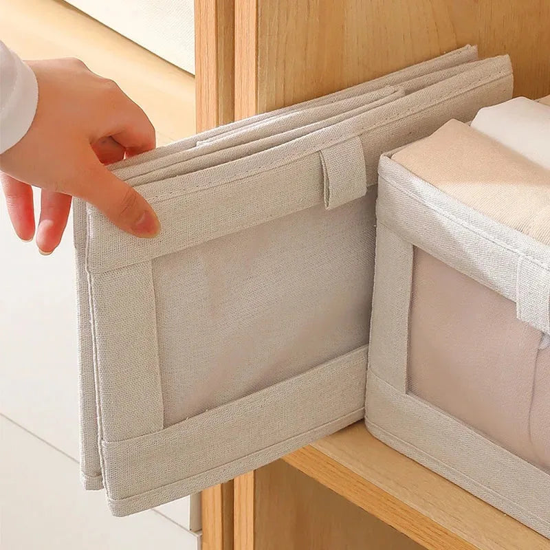 Fabric Foldable Pants Storage Box – Clothes Organizer for Wardrobes & Drawers - Harotix