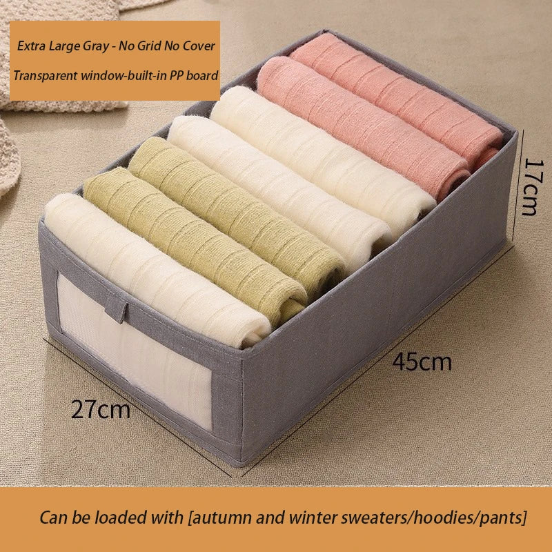 Fabric Foldable Pants Storage Box – Clothes Organizer for Wardrobes & Drawers - Harotix