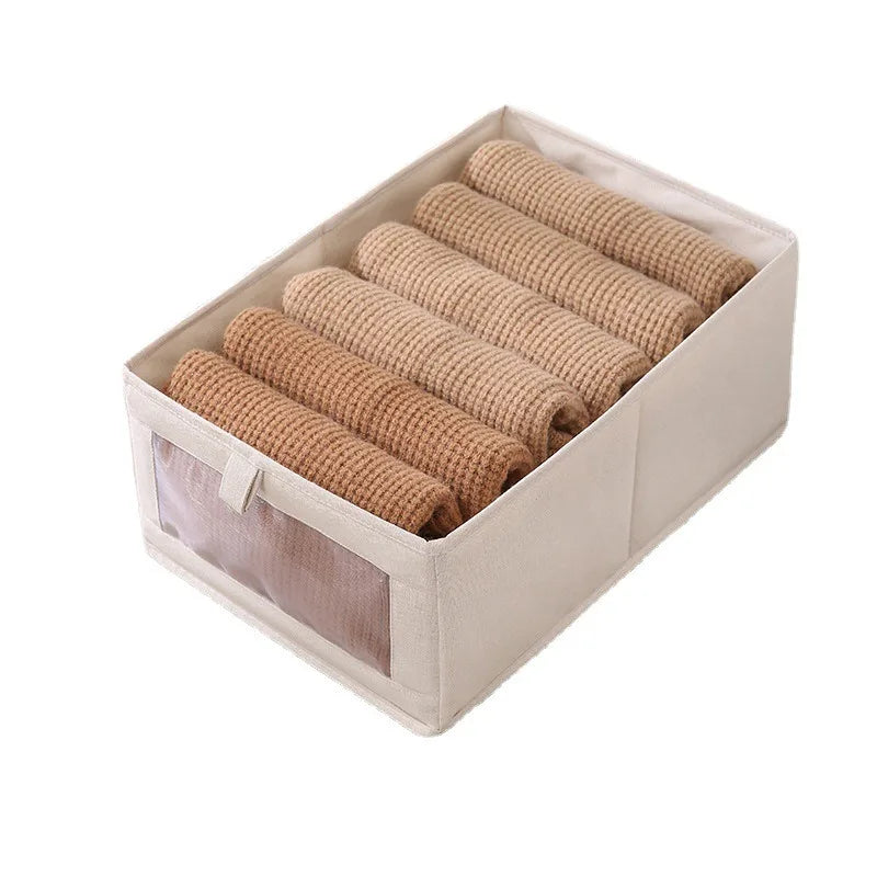 Fabric Foldable Pants Storage Box – Clothes Organizer for Wardrobes & Drawers - Harotix