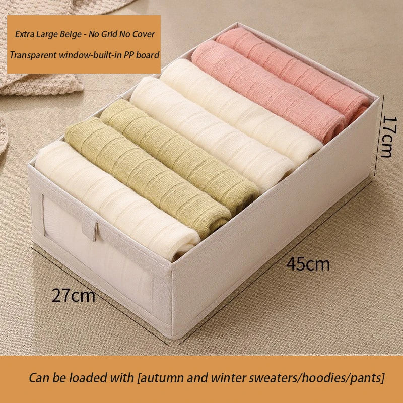 Fabric Foldable Pants Storage Box – Clothes Organizer for Wardrobes & Drawers - Harotix