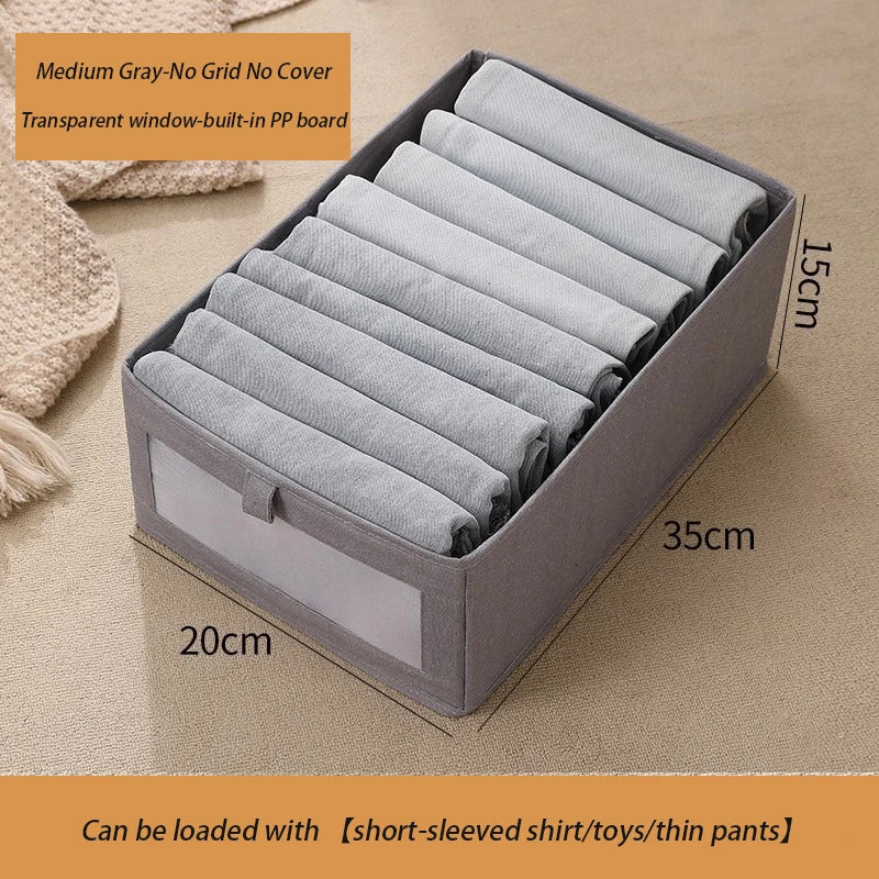 Fabric Foldable Pants Storage Box – Clothes Organizer for Wardrobes & Drawers - Harotix