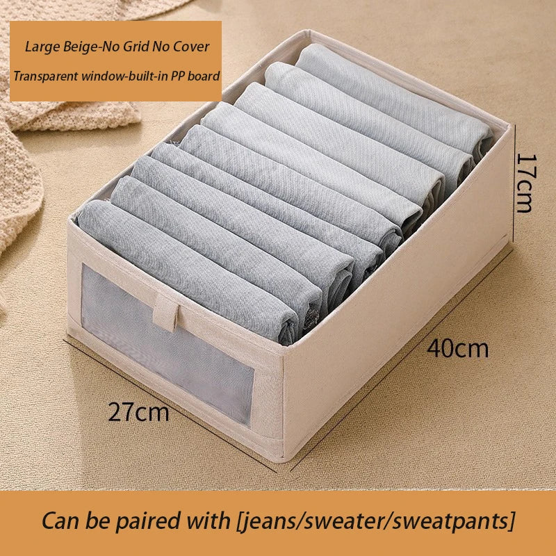 Fabric Foldable Pants Storage Box – Clothes Organizer for Wardrobes & Drawers - Harotix