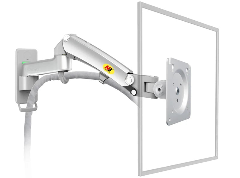 North Bayou NB F150 Gas Spring Monitor & TV Wall Mount Arm (17–35 Inch, 3–12kg Load) - Harotix