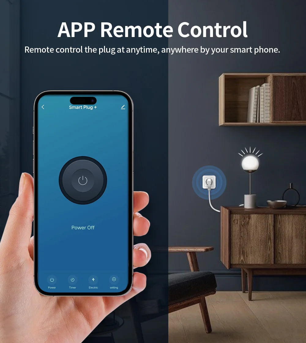 TNCE Tuya Smart Plug WiFi/Zigbee 3.0 EU Socket (16A/20A) – Power Monitor, Timer, Voice Control, Works with Alexa & Google Home - Harotix
