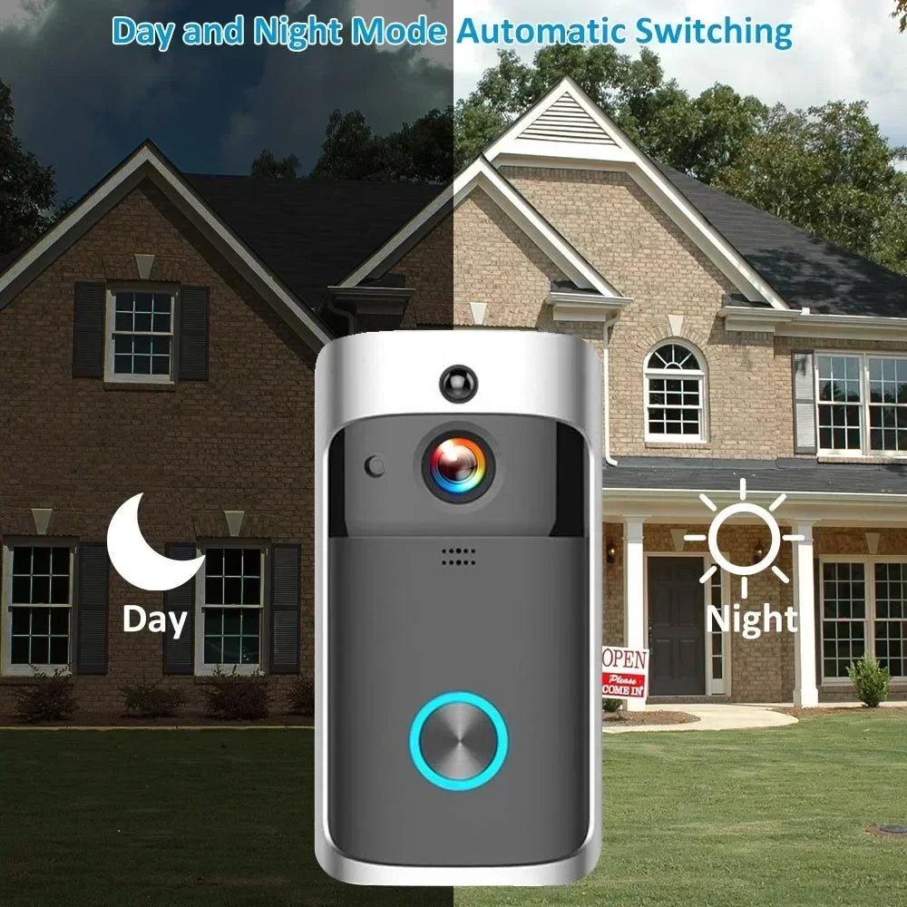 720P HD Smart Wireless WiFi Doorbell Camera – Security Video Intercom with Night Vision & Battery Powered Doorbell - Harotix