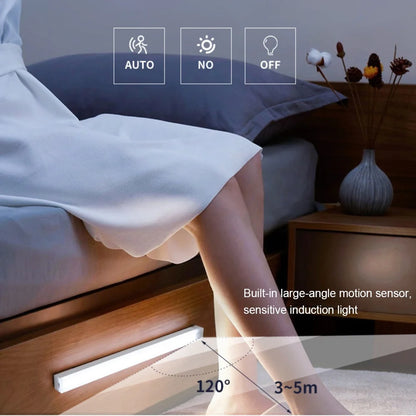LED Motion Sensor Light – Wireless Rechargeable Night Light with Type-C Charging, Perfect for Cabinet, Wardrobe, Staircase & Kitchen - Harotix