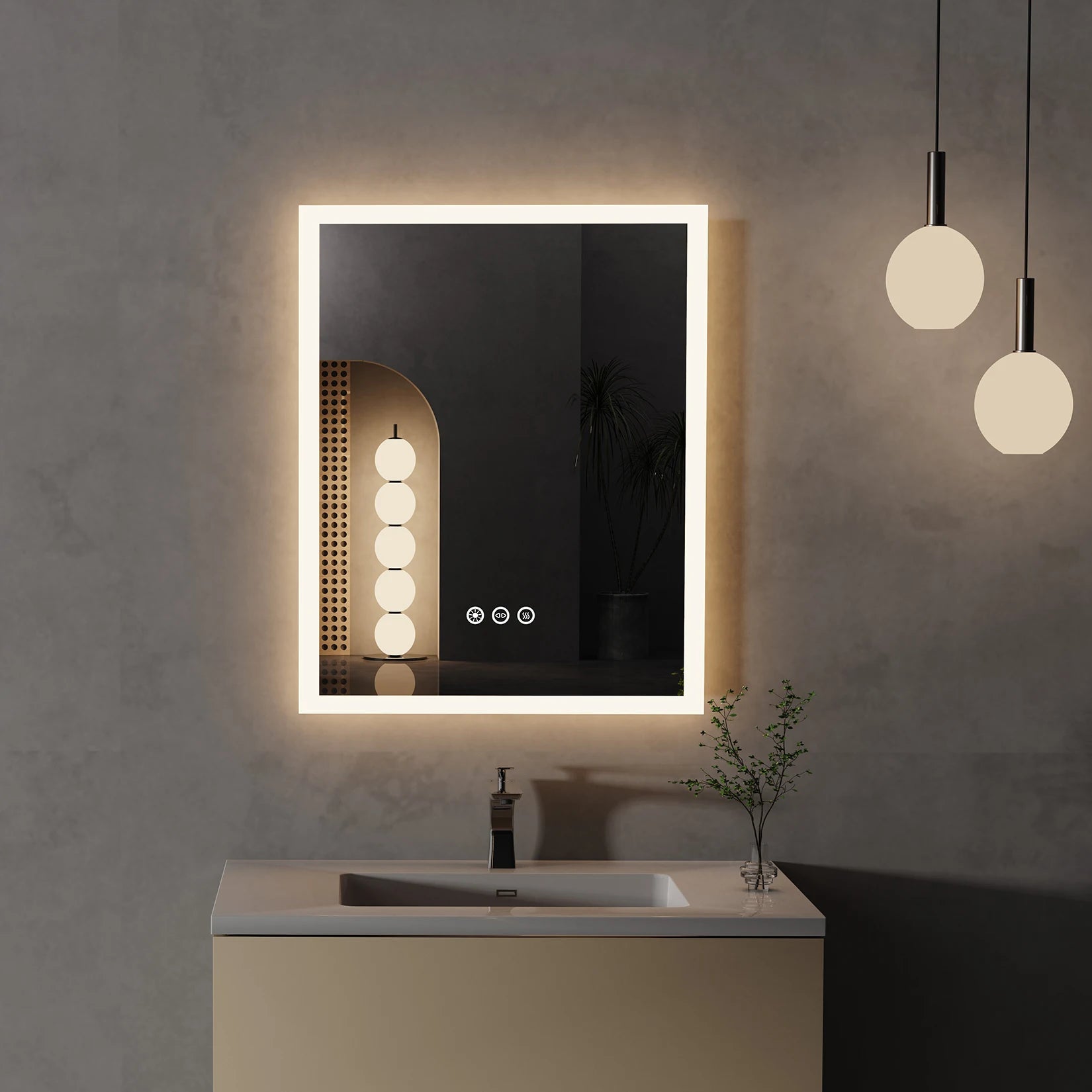 16x20 Inch LED Lighted Bathroom Mirror – Wall Mounted Vanity Mirror with Anti-Fog & Touch Control - Harotix