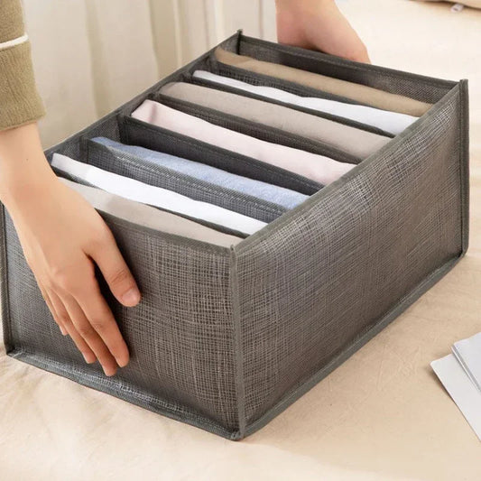 Jeans & Clothes Storage Box – Wardrobe Drawer Organizer for T-Shirts, Underwear, Socks & More - Harotix
