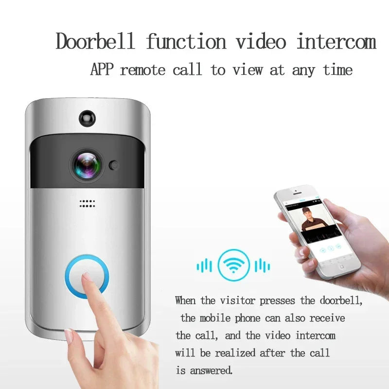 720P HD Smart Wireless WiFi Doorbell Camera – Security Video Intercom with Night Vision & Battery Powered Doorbell - Harotix
