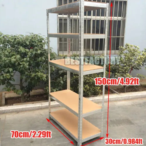 Heavy-Duty 5-Tier Metal Shelving Unit – Garage & Shed Storage Racking, 150/180cm - Harotix
