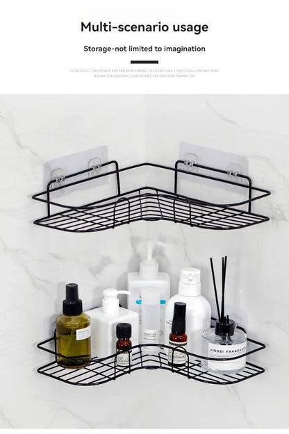 Iron Triangle Corner Rack – Durable Thickened Storage Shelf for Kitchen & Bathroom - Harotix