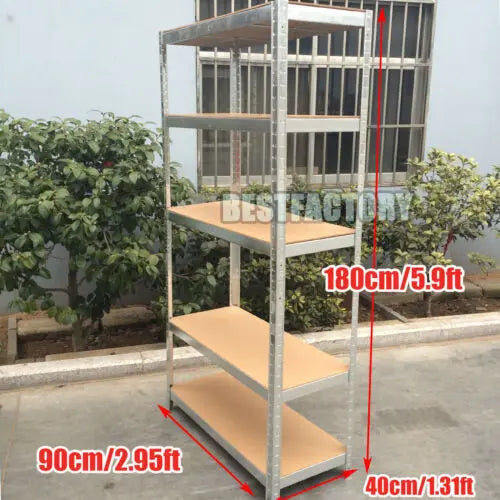 Heavy-Duty 5-Tier Metal Shelving Unit – Garage & Shed Storage Racking, 150/180cm - Harotix