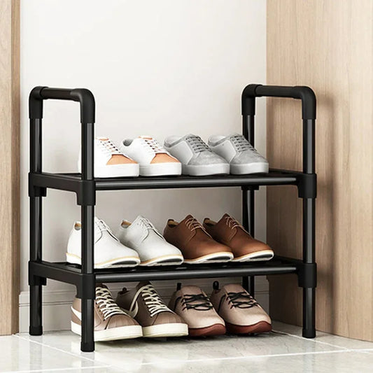 Black Elevated Shoe Rack – Small Multi-layer Shoe Cabinet for Home, Dormitory & Rental Housing - Harotix