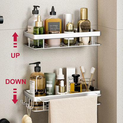 Bathroom Shelf – No Drill Wall Mounted Shower Corner Rack, Aluminum Storage Organizer - Harotix