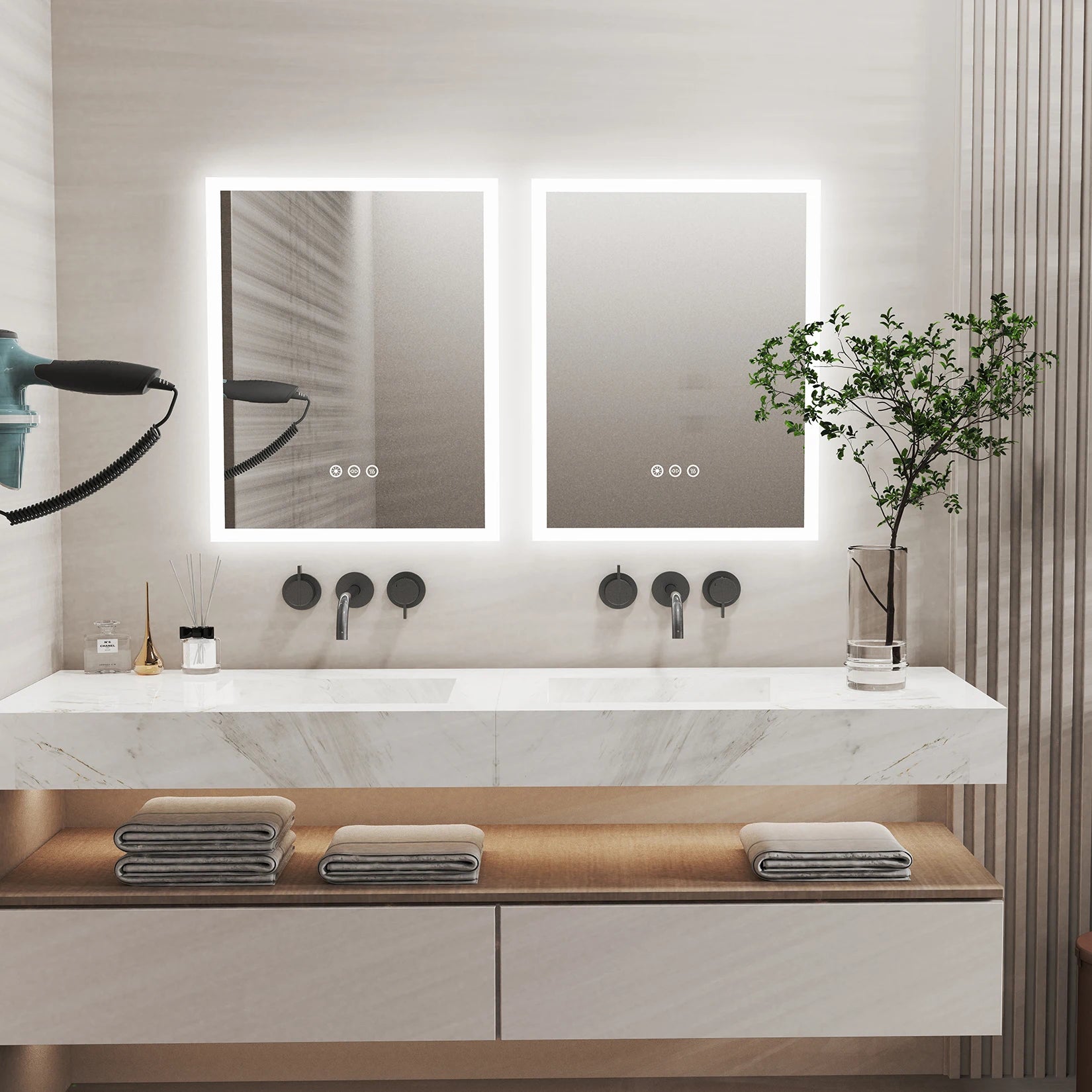 16x20 Inch LED Lighted Bathroom Mirror – Wall Mounted Vanity Mirror with Anti-Fog & Touch Control - Harotix