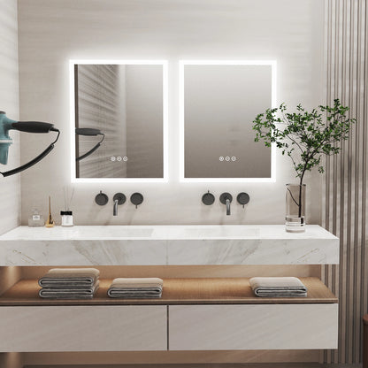 16x20 Inch LED Lighted Bathroom Mirror – Wall Mounted Vanity Mirror with Anti-Fog & Touch Control - Harotix