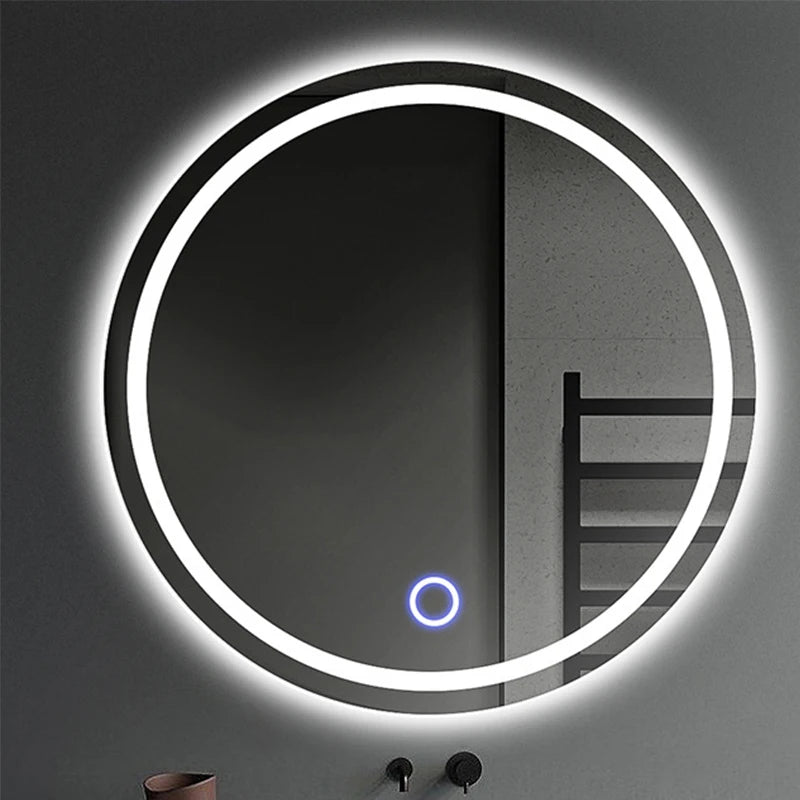 LED HD Smart Bathroom Mirror with Circle Backlit Lights – Wall Mounted Illuminated Mirror - Harotix