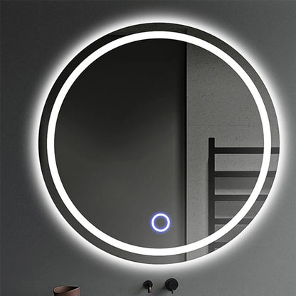 LED HD Smart Bathroom Mirror with Circle Backlit Lights – Wall Mounted Illuminated Mirror - Harotix