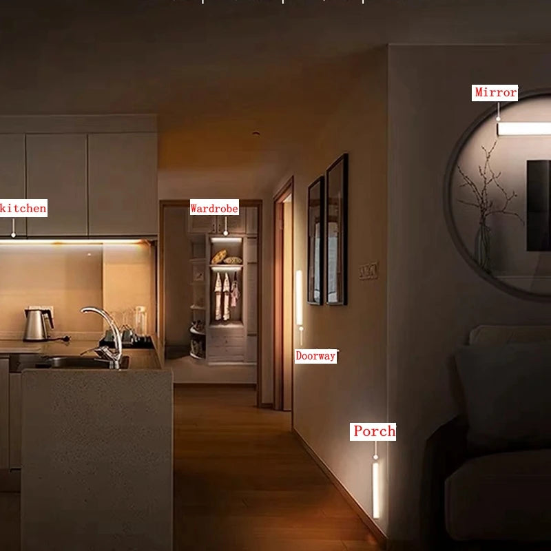 LED Motion Sensor Light – Wireless Rechargeable Night Light with Type-C Charging, Perfect for Cabinet, Wardrobe, Staircase & Kitchen - Harotix