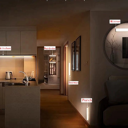 LED Motion Sensor Light – Wireless Rechargeable Night Light with Type-C Charging, Perfect for Cabinet, Wardrobe, Staircase & Kitchen - Harotix