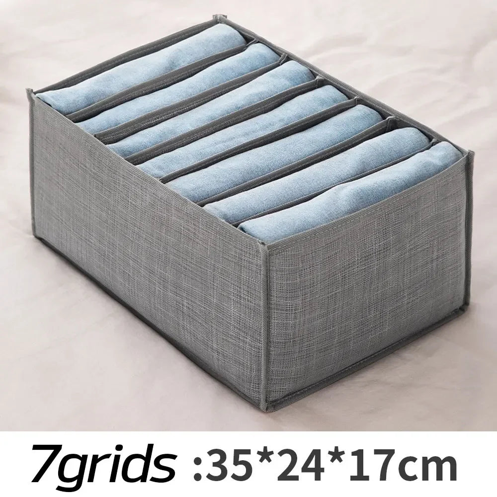 Jeans & Clothes Storage Box – Wardrobe Drawer Organizer for T-Shirts, Underwear, Socks & More - Harotix
