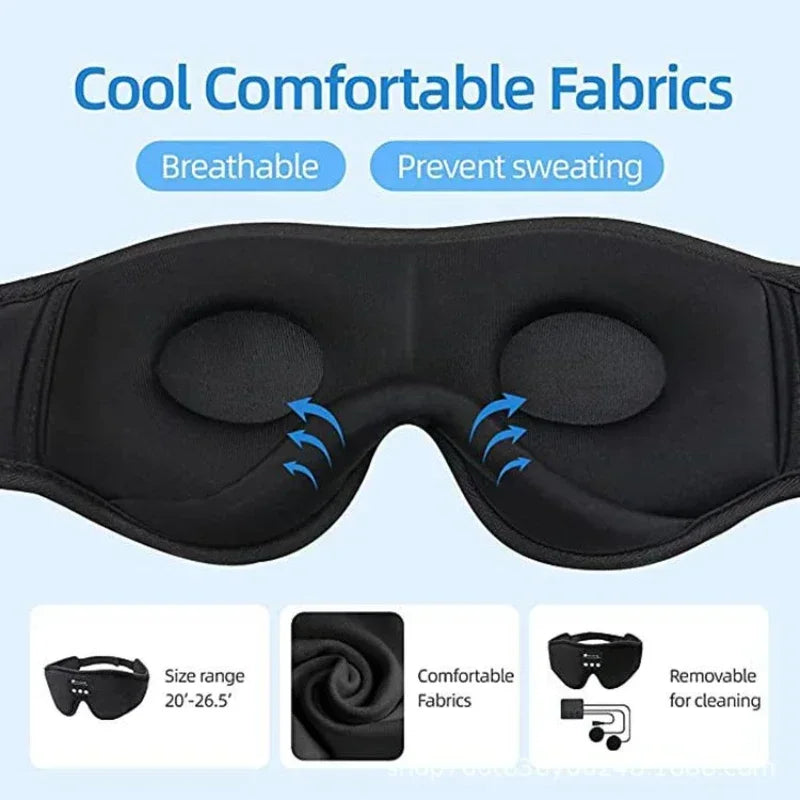3D Bluetooth Eye Mask with Built-in HD Speakers – Wireless Sleep Headphones for Travel & Relaxation - Harotix