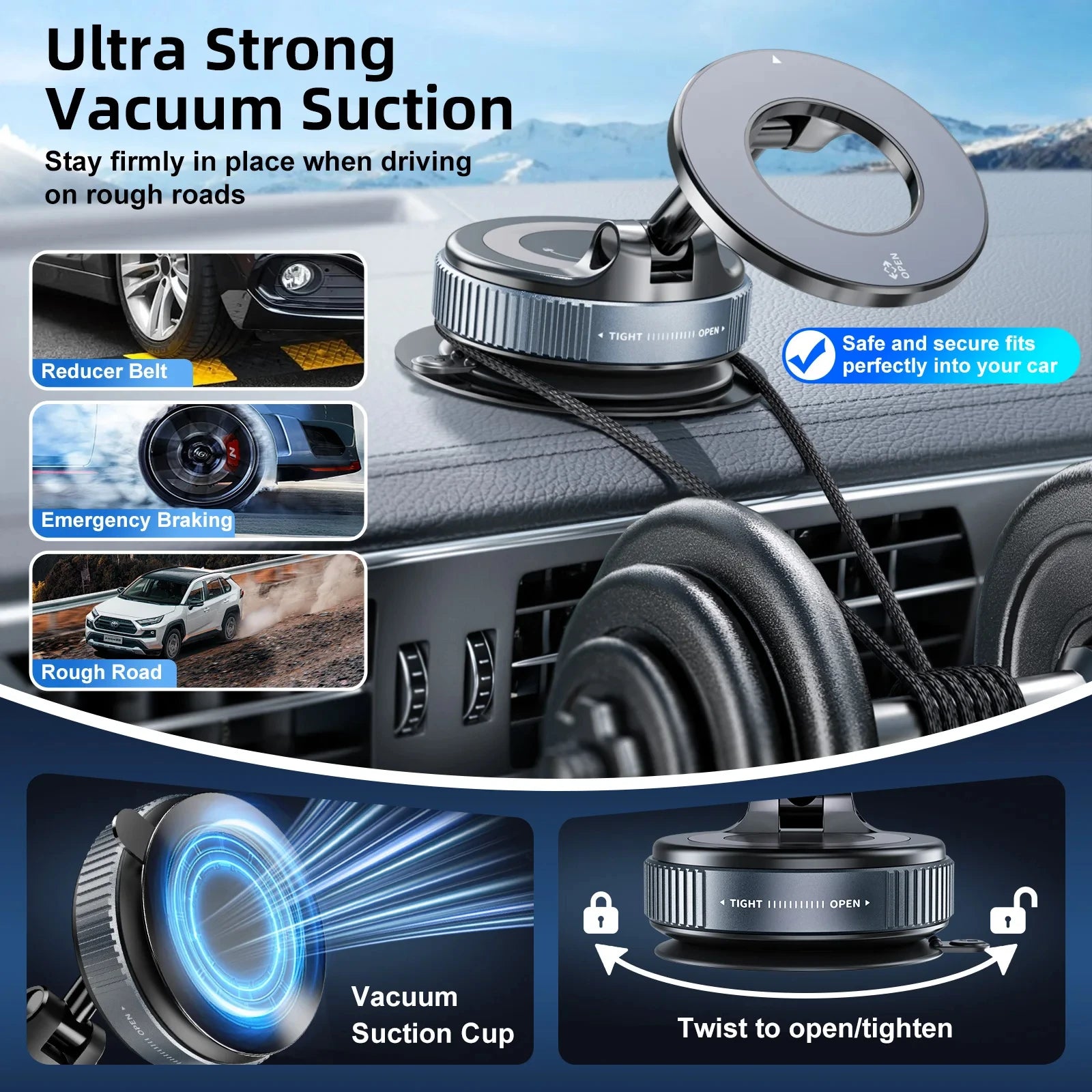 360° Car Magnetic Phone Holder – Strong Suction Cup & Navigation Mount - Harotix