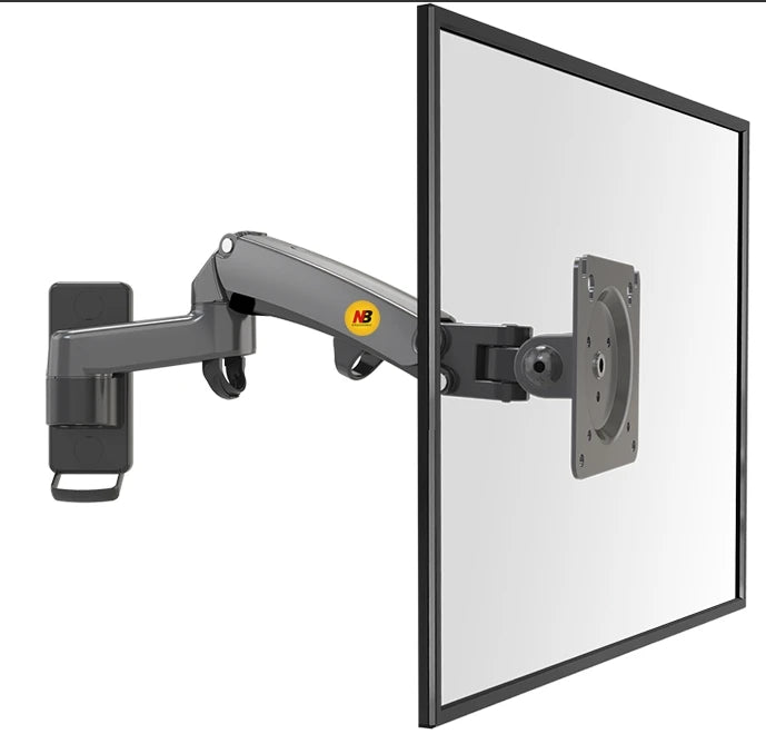 North Bayou NB F150 Gas Spring Monitor & TV Wall Mount Arm (17–35 Inch, 3–12kg Load) - Harotix