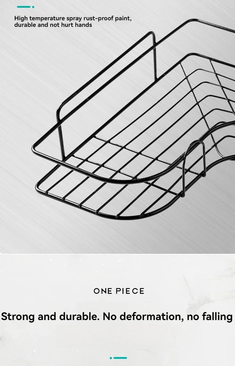 Iron Triangle Corner Rack – Durable Thickened Storage Shelf for Kitchen & Bathroom - Harotix