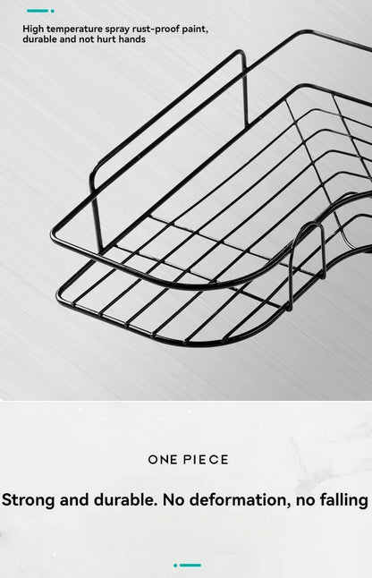 Iron Triangle Corner Rack – Durable Thickened Storage Shelf for Kitchen & Bathroom - Harotix
