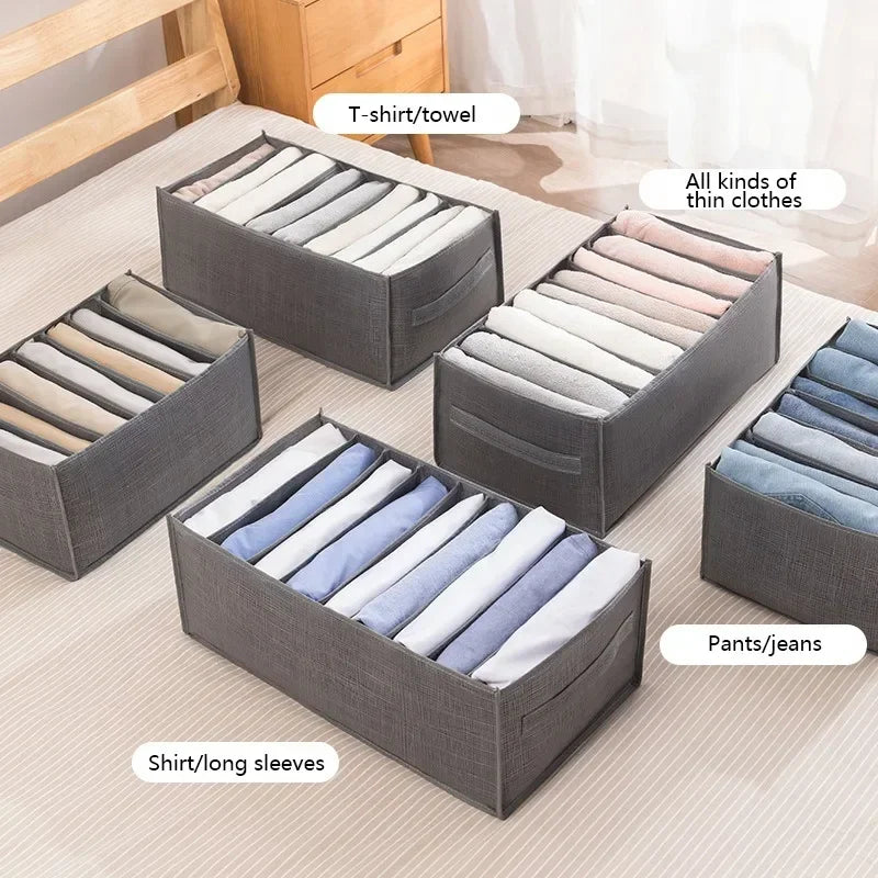 Jeans & Clothes Storage Box – Wardrobe Drawer Organizer for T-Shirts, Underwear, Socks & More - Harotix