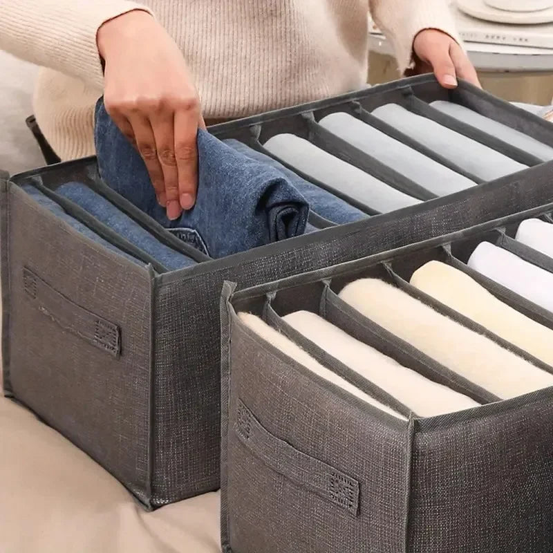 Jeans & Clothes Storage Box – Wardrobe Drawer Organizer for T-Shirts, Underwear, Socks & More - Harotix
