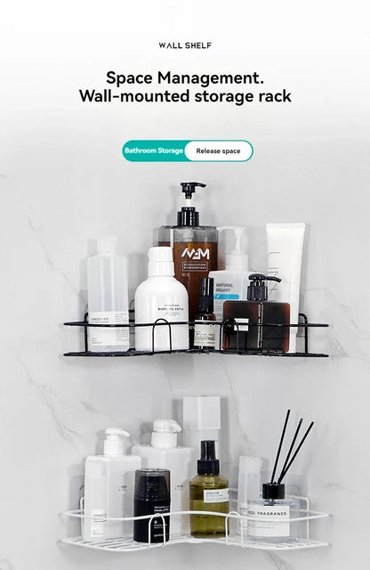Iron Triangle Corner Rack – Durable Thickened Storage Shelf for Kitchen & Bathroom - Harotix