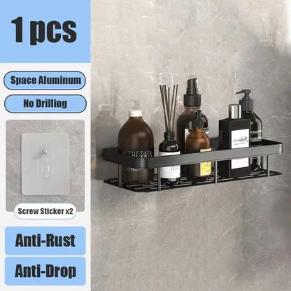 Bathroom Shelf – No Drill Wall Mounted Shower Corner Rack, Aluminum Storage Organizer - Harotix