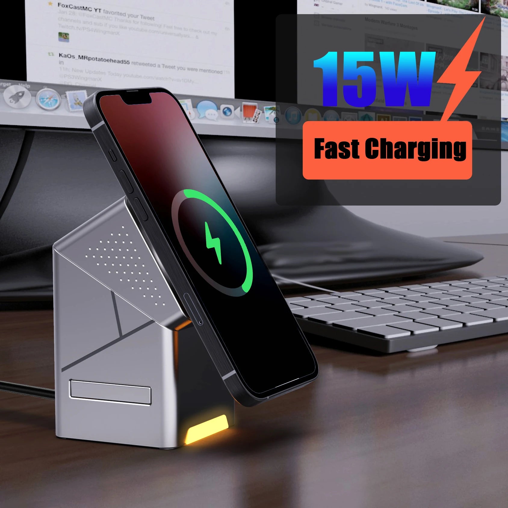 3-in-1 Magnetic Wireless Charger Stand – Fast Charging Dock - Harotix