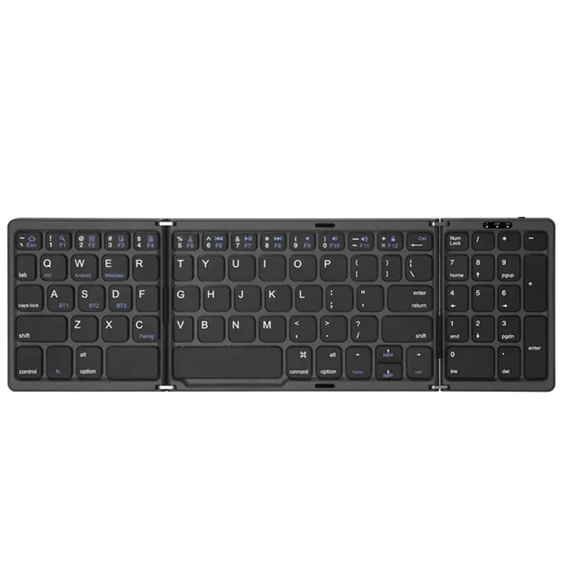 Dual Bluetooth 5.1 Foldable Mini Keyboard with Touchpad - Harotix