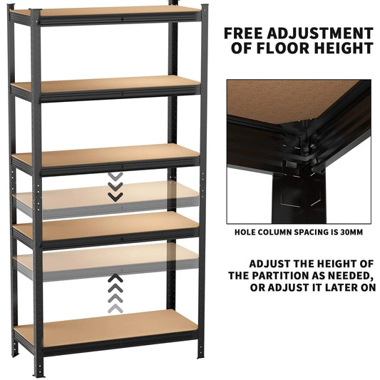 Heavy-Duty 5-Tier Metal Shelving Unit – Garage & Shed Storage Racking, 150/180cm - Harotix