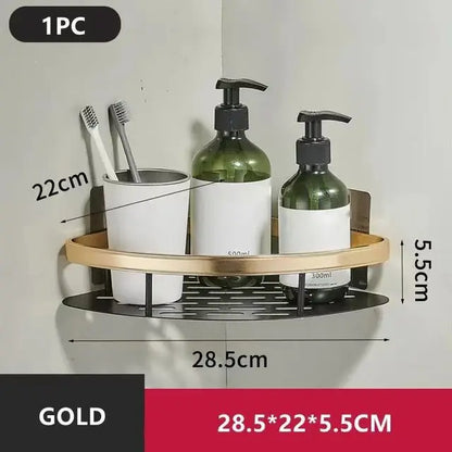 Bathroom Shelf – No Drill Wall Mounted Shower Corner Rack, Aluminum Storage Organizer - Harotix