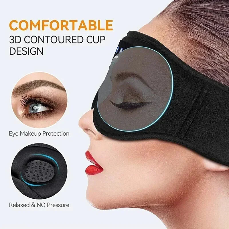 3D Bluetooth Eye Mask with Built-in HD Speakers – Wireless Sleep Headphones for Travel & Relaxation - Harotix