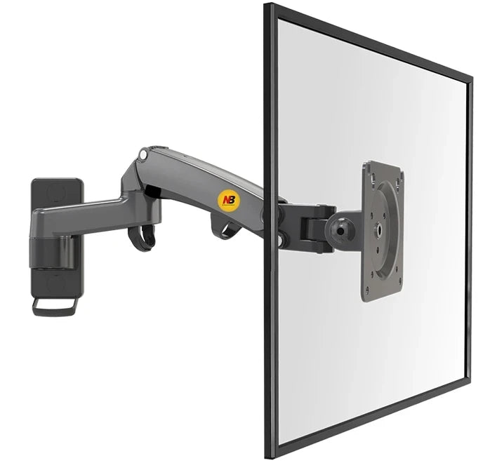 North Bayou NB F150 Gas Spring Monitor & TV Wall Mount Arm (17–35 Inch, 3–12kg Load) - Harotix