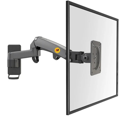 North Bayou NB F150 Gas Spring Monitor & TV Wall Mount Arm (17–35 Inch, 3–12kg Load) - Harotix