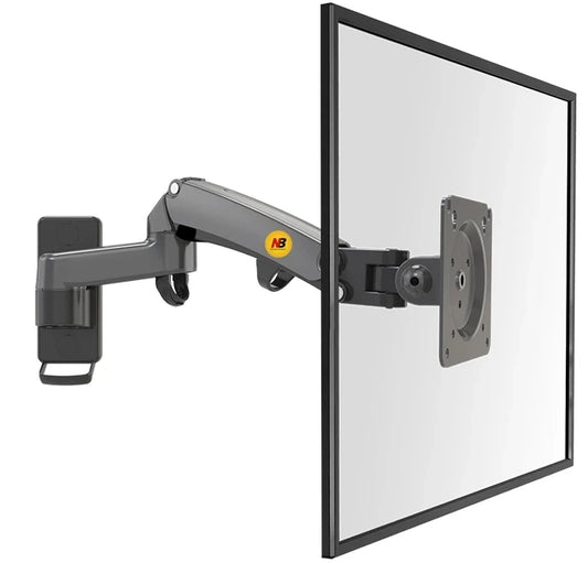 North Bayou NB F150 Gas Spring Monitor & TV Wall Mount Arm (17–35 Inch, 3–12kg Load) - Harotix