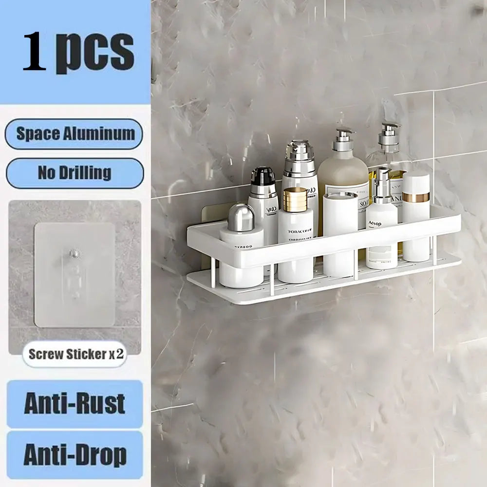 Bathroom Shelf – No Drill Wall Mounted Shower Corner Rack, Aluminum Storage Organizer - Harotix