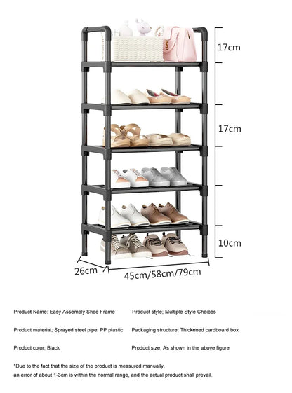 Black Elevated Shoe Rack – Small Multi-layer Shoe Cabinet for Home, Dormitory & Rental Housing - Harotix