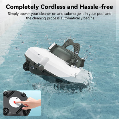 Redkey S100 Cordless Robotic Pool Cleaner – IPX8 Waterproof, 5200mAh, 130 Mins Runtime - Harotix