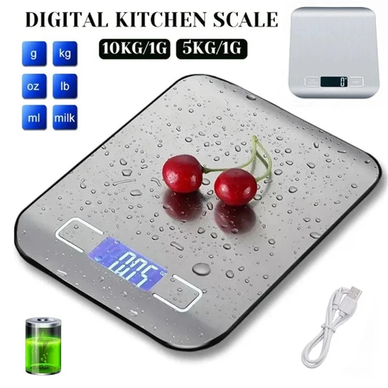 Kitchen Digital Scale – Multi-Function Portable Weighing Scale with LCD Display & USB Charging for Baking & Cooking - Harotix